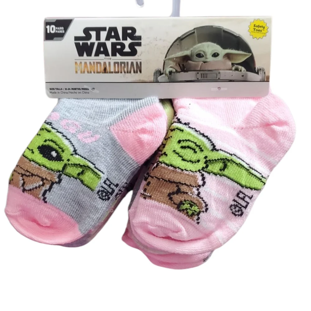 Disney Star Wars The Mandalorian Toddler Girls Socks 10-Pack Size 12-24 Months
